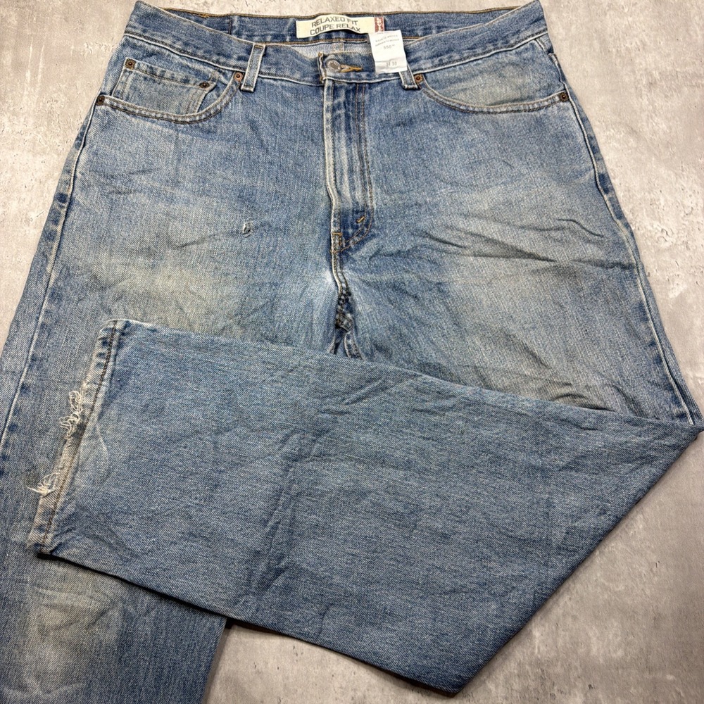 Levi's 550 Relaxed Fit Jeans Mens 34x30 Blue Fair Distressed Vintage Tapered